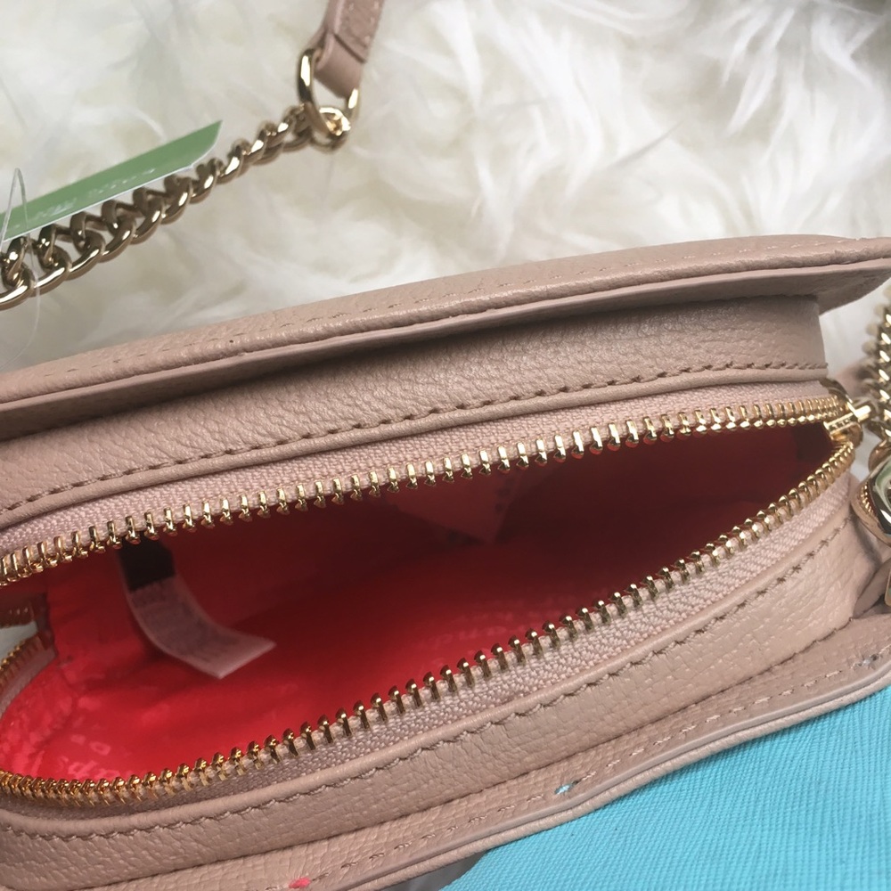 kate spade light pink and cream crossbody bag with tropical applique - Picture 7 of 8
